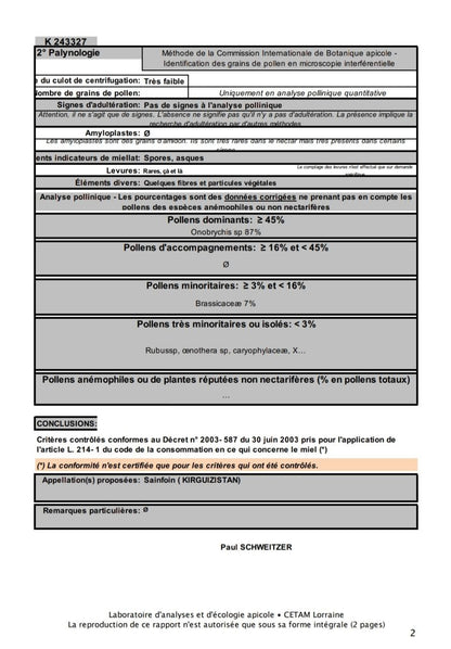 Miel Blanc du Kirghizistan 250g