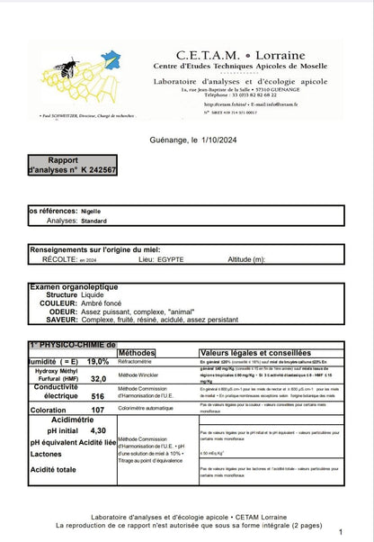 Miel Fleur de Nigelle 250g