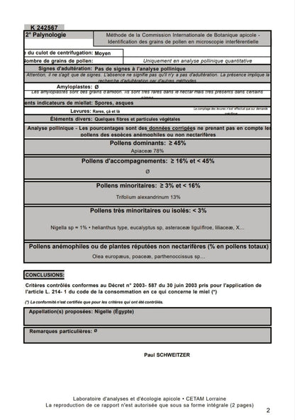 Miel Fleur de Nigelle 250g